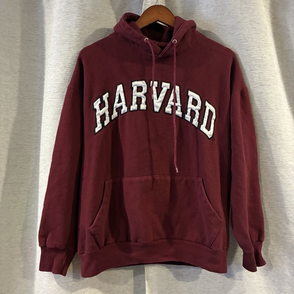 Harvard Hoodie Authentic Life‎ Apparel Pullover Men's Size Large College Maroon